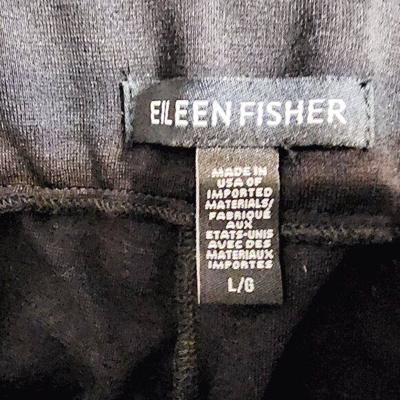 EILEEN FISHER Pants L Stretch Viscose Jersey Slouch Tapered Black USA Minimalist - Picture 2 of 16